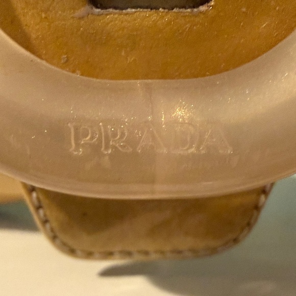 PRADA patent leather peep toe Bakelite ballet flats rare butter yellow color 36 - Picture 16 of 16